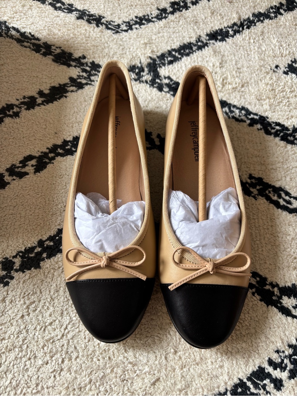 Jeffrey Campbell Ballet Flats in Natural Black Size 7 NIB